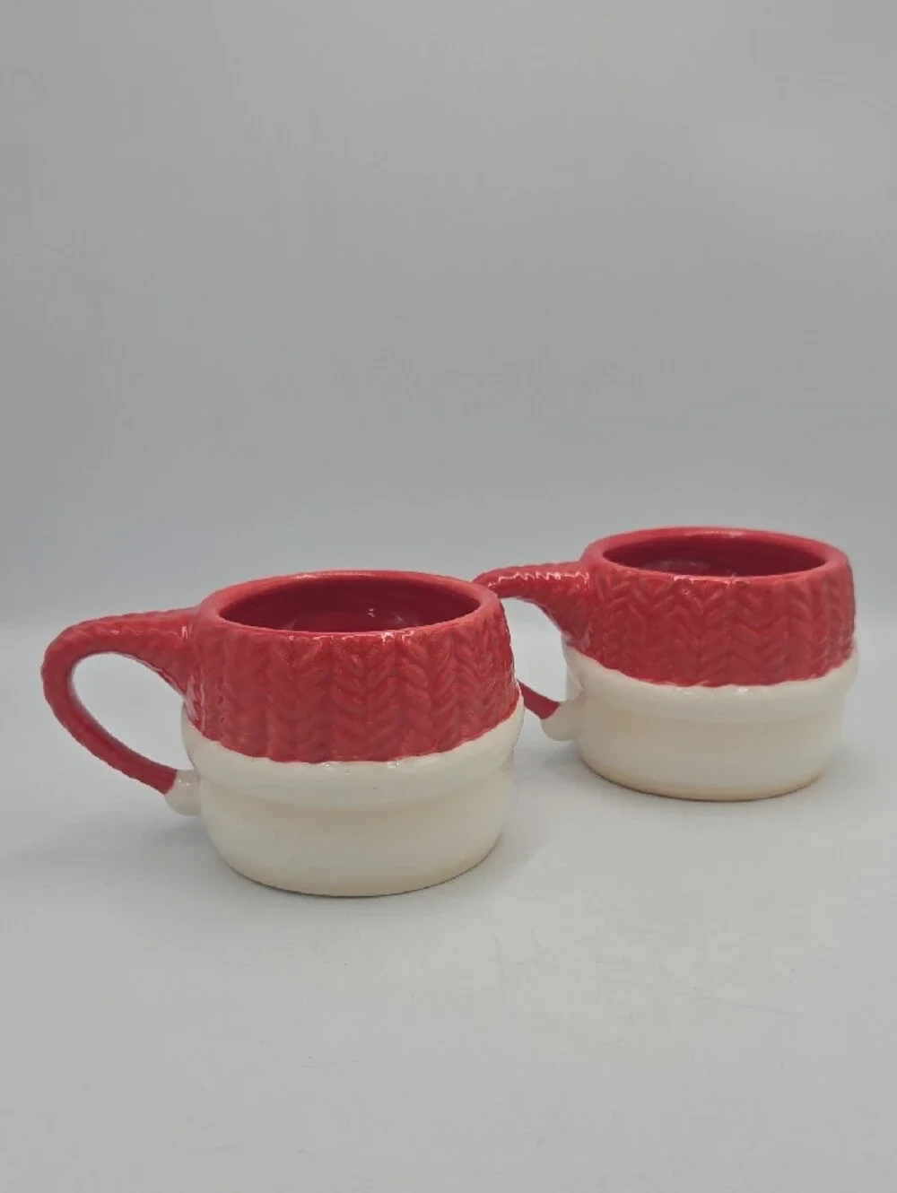 Pottery Barn Ceramic Santa Mugs